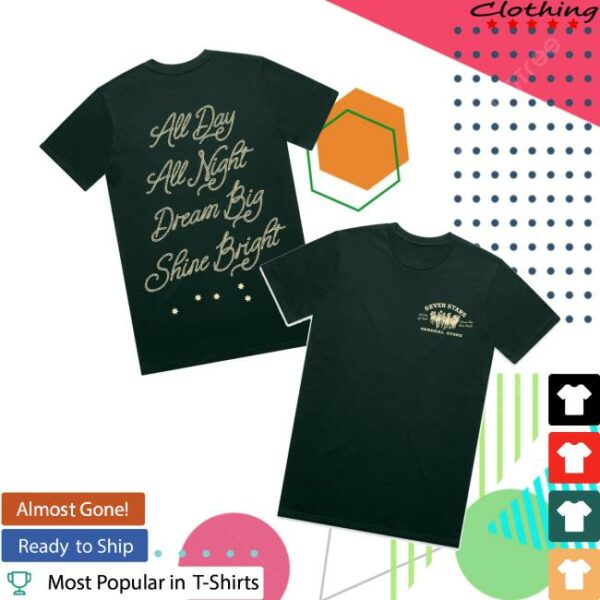 Seven Stars General Store Merch 7Sgs All Day All Night Tee In Pine Green