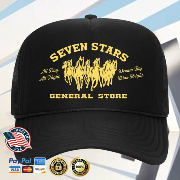 Seven Stars General Store Merch 7Sgs Printed In Black Trucker Snapback Hat