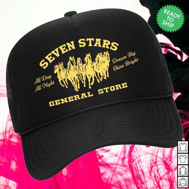 Seven Stars General Store Merch 7Sgs Printed Trucker Snapback Hat In Black Seven Stars General Store Merch 7Sgs Printed Trucker Snapback Hat In Black