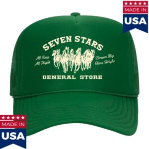 Seven Stars General Store Merch 7Sgs Printed Trucker Snapback Hat In Kelly Green Seven Stars General Store Merch 7Sgs Printed Trucker Snapback Hat In Kelly Green