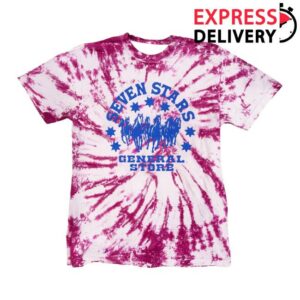 Seven Stars General Store Merch 7Sgs Tie-Dye Logo Tee In Magenta Whirl