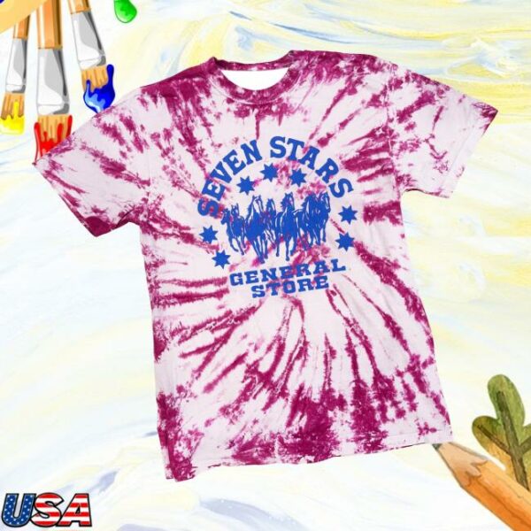 Seven Stars General Store Merch 7Sgs Tie-Dye Logo Tee In Magenta Whirl