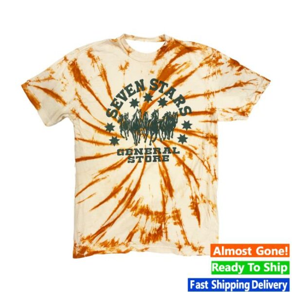 Seven Stars General Store Merch 7Sgs Tie-Dye Logo Tee In Orange Rust