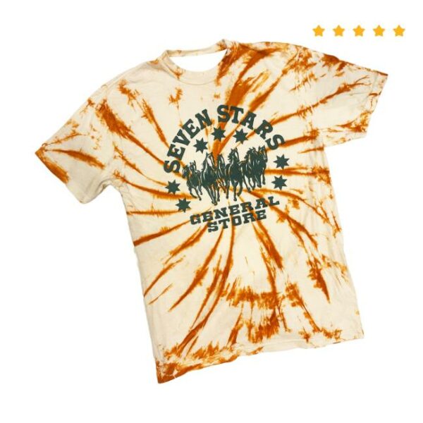 Seven Stars General Store Merch 7Sgs Tie-Dye Logo Tee In Orange Rust