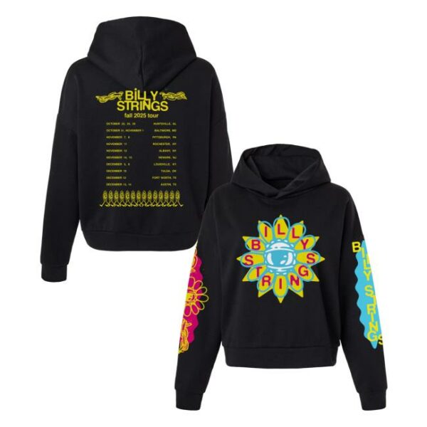 Billy Strings Merch Store Seeing Flower Ladies Hoodie With Dates