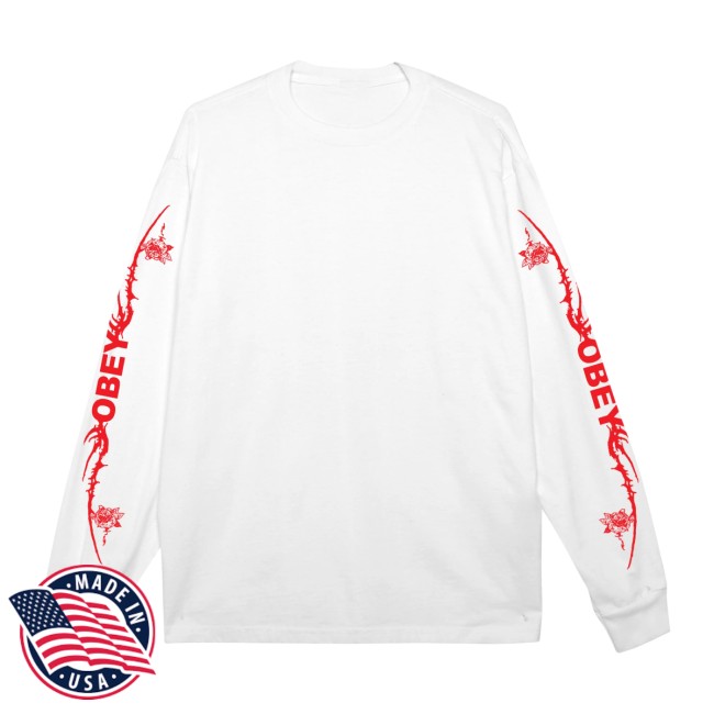 Obey Clothing Store Merch Tribal Rose Pigment Ls T-Shirt Obey Clothing Store Merch Tribal Rose Pigment Ls T-Shirt