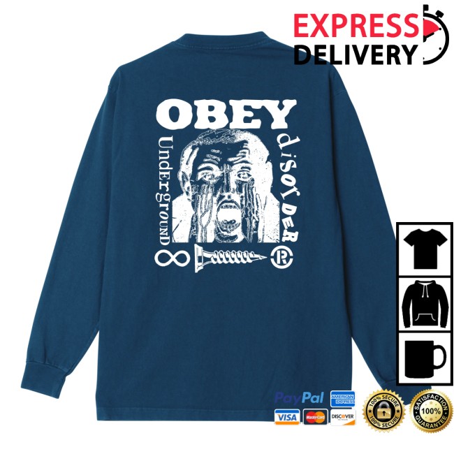 Obey Clothing Store Merch Underground Disorder Pigment Ls T-Shirt Obey Clothing Store Merch Underground Disorder Pigment Ls T-Shirt