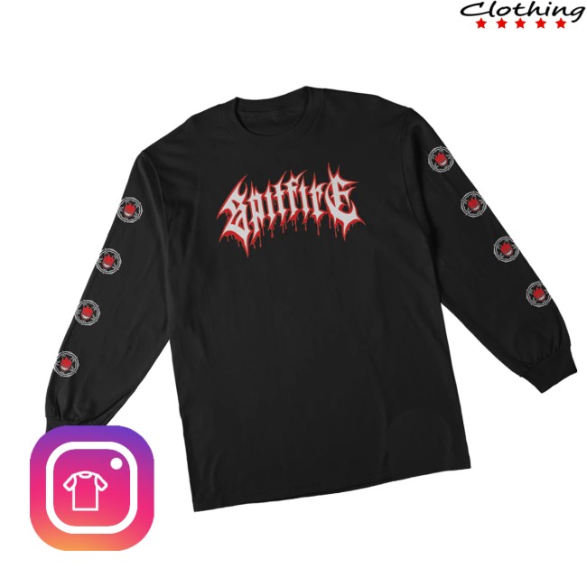 kenny dlx skateshop store spitfire pentagram drip long sleeve t shirt ew