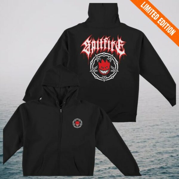 Dlx Skateshop Store Spitfire Pentagram Drip Zip-Up Hooded Sweatshirt