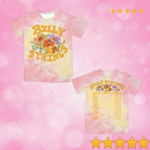Billy Strings Merch Store Mushroom Tie Dye Tee With Dates Benefiting Nbcf