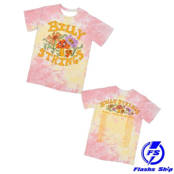 Billy Strings Merch Store Mushroom Tie Dye Tee With Dates Benefiting Nbcf