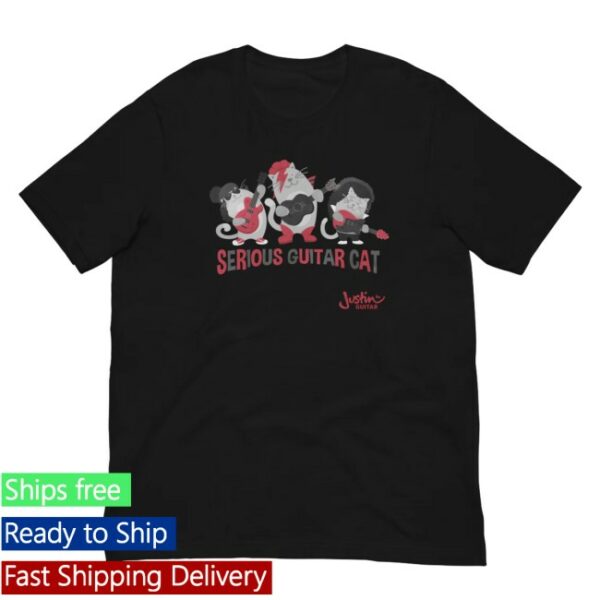 Justinguitar Store Merch Serious Guitar Cat Unisex T-Shirt
