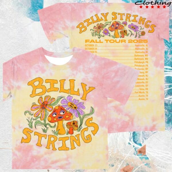 Billy Strings Store Merch Mushroom Tie Dye Tee