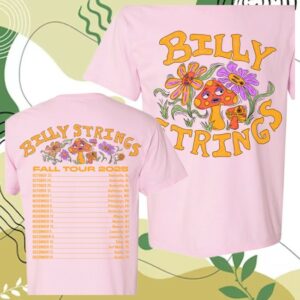 Billy Strings Store Merch Mushroom With Dates Benefiting Nbcf Tee