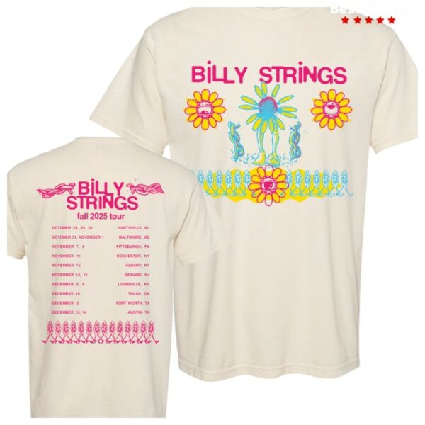 Billy Strings Store Merch Seeing Flower With Dates Tee