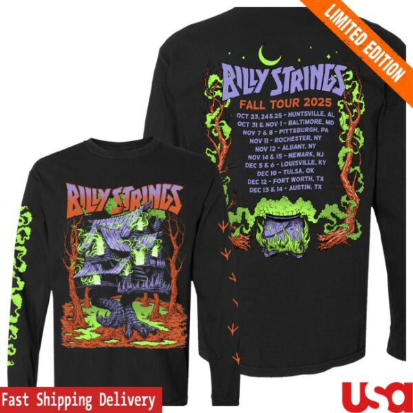 Billy Strings Store Merch Witch’s House With Dates Long Sleeve Tee