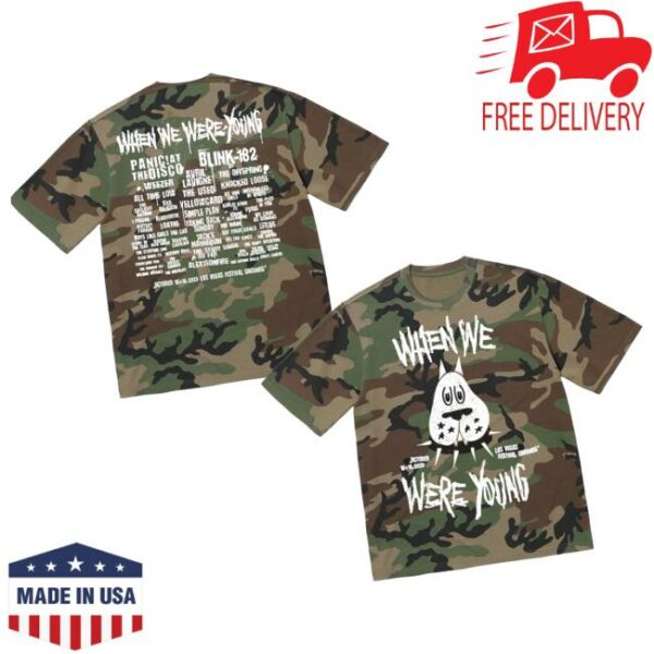 When We Were Young Festival Merch Store Camo Dog Lineup Tee