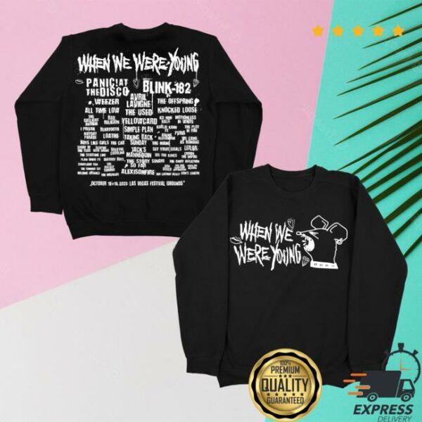 When We Were Young Festival Merch Store Screaming Rat Lineup Crewneck Sweatshirt