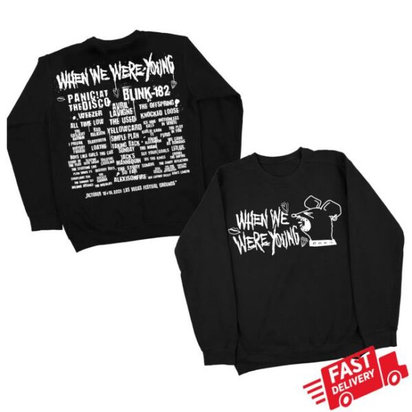 When We Were Young Festival Merch Store Screaming Rat Lineup Crewneck Sweatshirt
