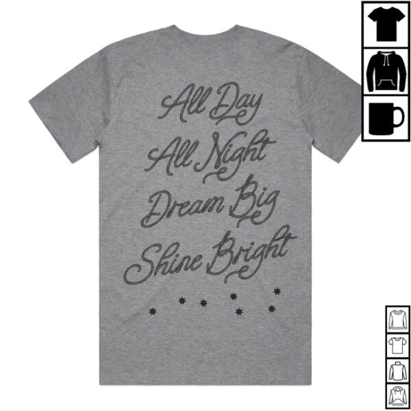 Seven Stars General Store Merch 7Sgs All Day All Night In Dark Heather Tee