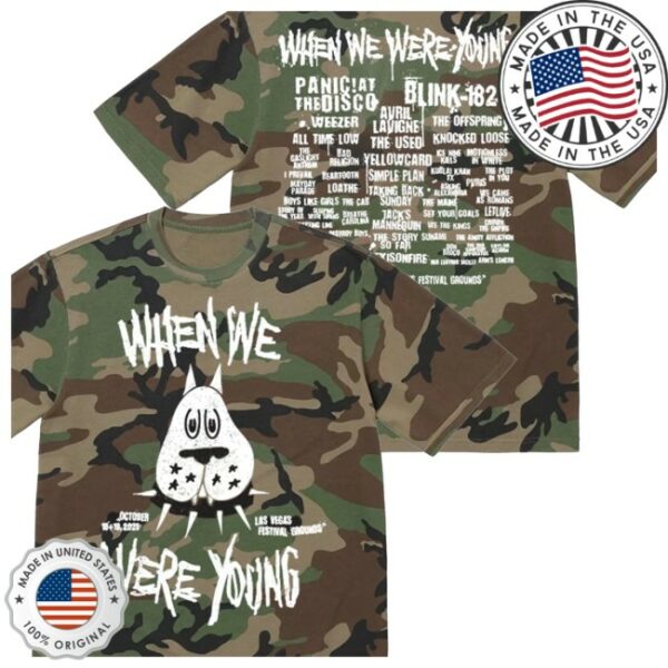 When We Were Young Festival Store Merch Camo Dog Lineup Tee