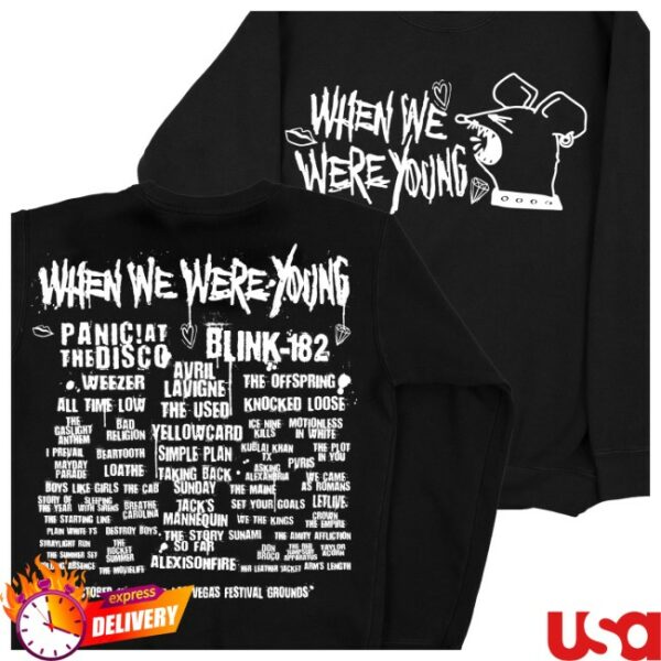 When We Were Young Festival Store Merch Screaming Rat Lineup Crewneck Sweatshirt