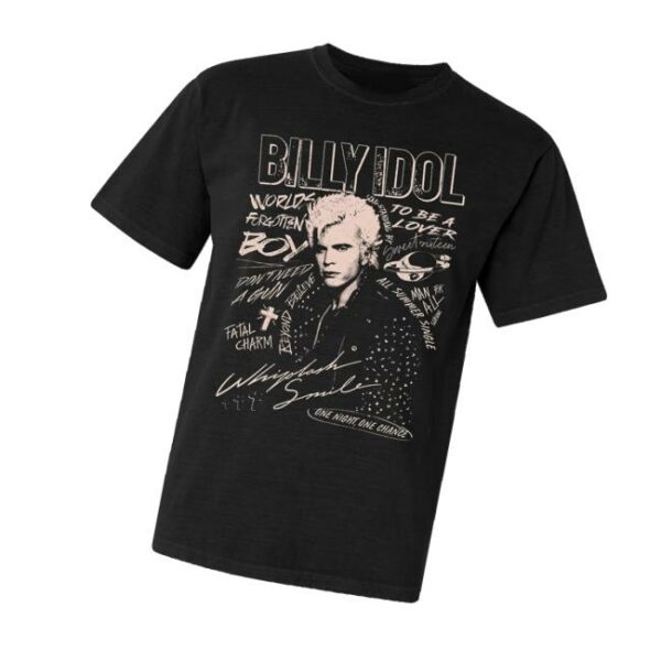 Billy Idol Merch Store Whiplash Smile Punk T-Shirt