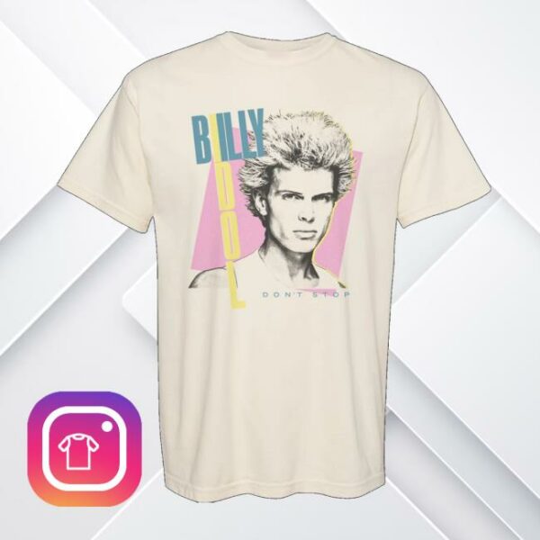 Billy Idol Merch Store Don’t Stop Ivory T-Shirt