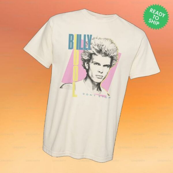 Billy Idol Merch Store Don’t Stop Ivory T-Shirt