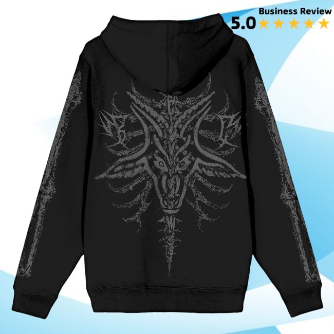 Blackcraftcult Store Merch Baphomet Skeleton Zip-Up Hoodie Blackcraftcult Store Merch Baphomet Skeleton Zip-Up Hoodie