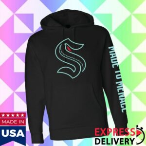 Seattle Hockey Team Store Merch Seattle Kraken Made To Menace Glow Logo Hoodie Seattle Hockey Team Store Merch Seattle Kraken Made To Menace Glow Logo Hoodie