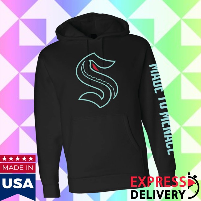 Seattle Hockey Team Store Merch Seattle Kraken Made To Menace Glow Logo Hoodie Seattle Hockey Team Store Merch Seattle Kraken Made To Menace Glow Logo Hoodie