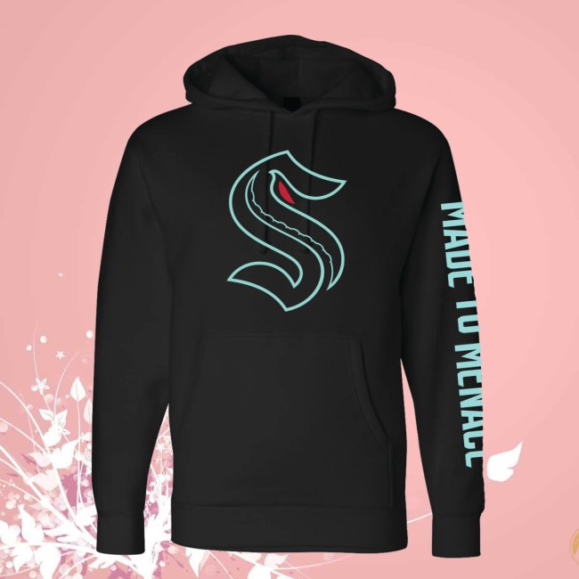 Seattle Hockey Team Store Merch Seattle Kraken Made To Menace Glow Logo Hoodie Seattle Hockey Team Store Merch Seattle Kraken Made To Menace Glow Logo Hoodie