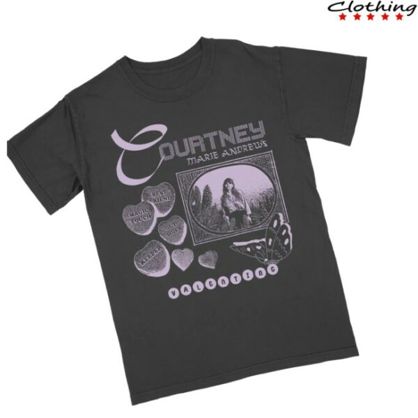 Hello Merch Store Courtney Marie Andrews Valentine Graphite T-Shirt
