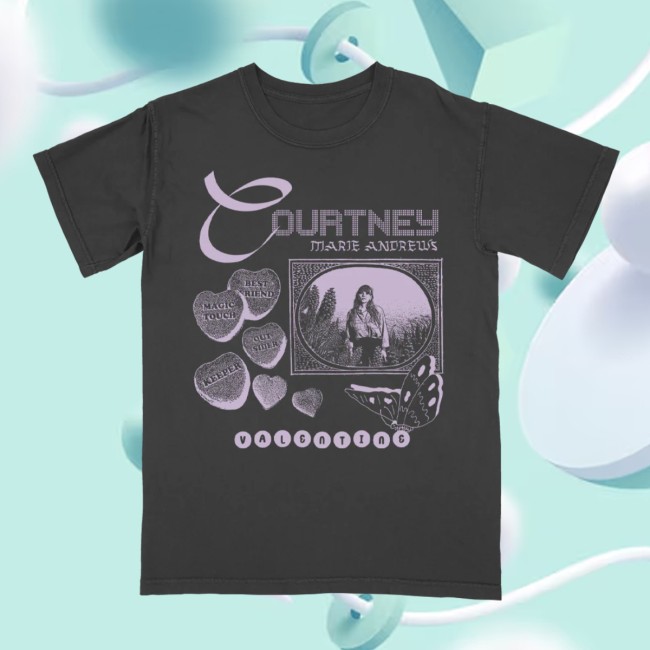 Hello Merch Store Courtney Marie Andrews Valentine Graphite T-Shirt Hello Merch Store Courtney Marie Andrews Valentine Graphite T-Shirt