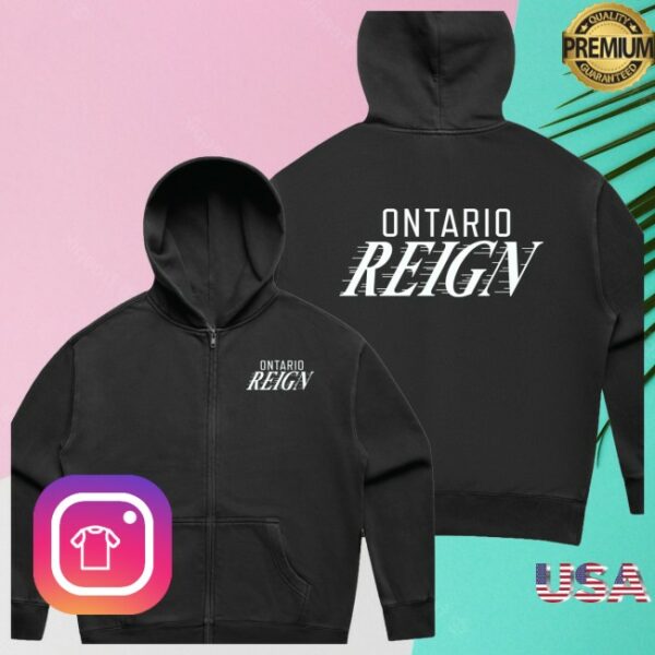 Ontario Reign Shop Store Wordmark Womens Zip Hood
