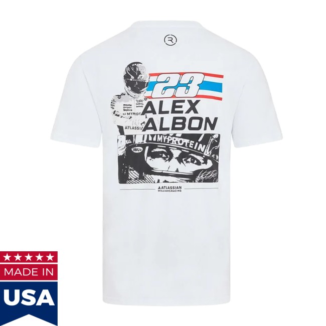 Williamsf1 Store Merch Atlassian Williams Racing X Reflo Alex Albon T-Shirt White Williamsf1 Store Merch Atlassian Williams Racing X Reflo Alex Albon T-Shirt White