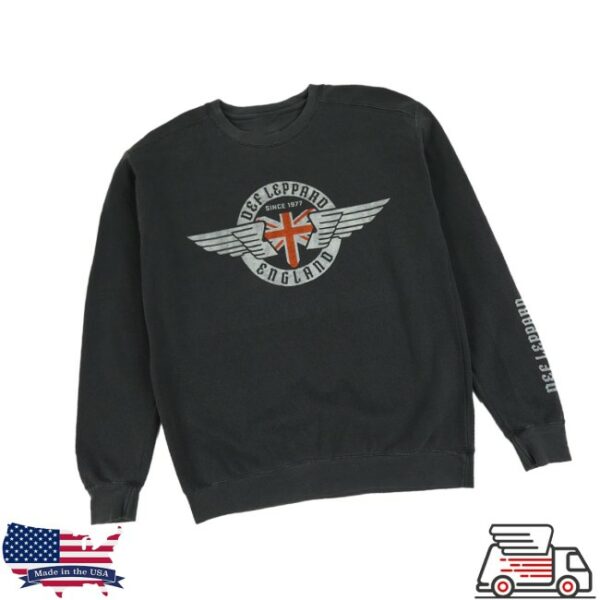 Def Leppard Store Merch Wing Flag Crewneck Sweatshirt