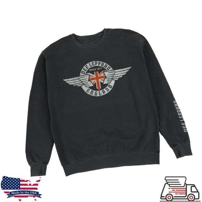 Def Leppard Store Merch Wing Flag Crewneck Sweatshirt Def Leppard Store Merch Wing Flag Crewneck Sweatshirt