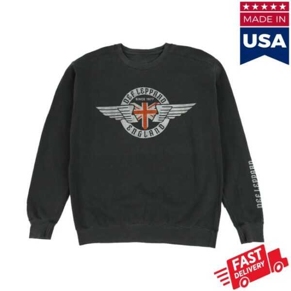 Def Leppard Store Merch Wing Flag Crewneck Sweatshirt