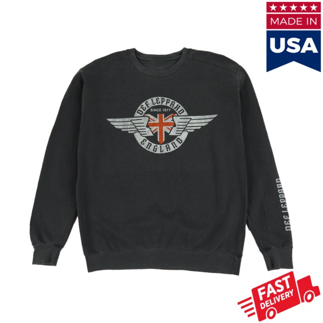 Def Leppard Store Merch Wing Flag Crewneck Sweatshirt Def Leppard Store Merch Wing Flag Crewneck Sweatshirt
