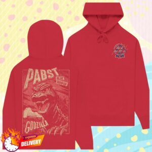 Pabst Blue Ribbon Store Merch Godzilla Clawed Ribbon Red Hoodie Pabst Blue Ribbon Store Merch Godzilla Clawed Ribbon Red Hoodie