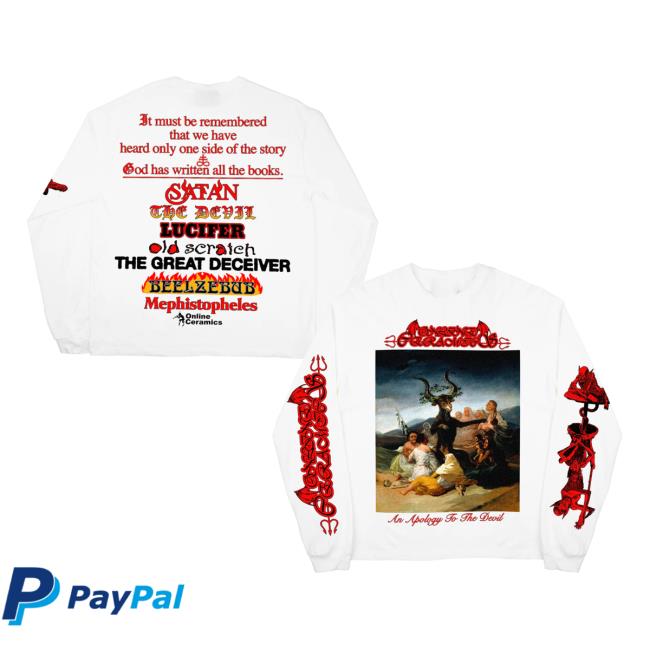 Online Ceramics Merch Store An Apology To The Devil White Long Sleeve Online Ceramics Merch Store An Apology To The Devil White Long Sleeve