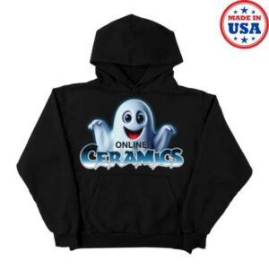 Online Ceramics Merch Store Friendly Logo Black Hoodie Online Ceramics Merch Store Friendly Logo Black Hoodie