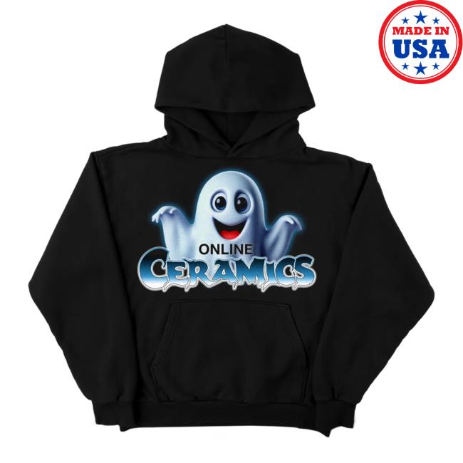 Online Ceramics Merch Store Friendly Logo Black Hoodie Online Ceramics Merch Store Friendly Logo Black Hoodie