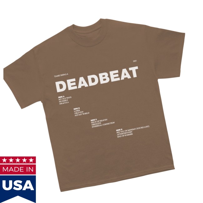 Tame Impala Store Merch Deadbeat Tracklist Tee Tame Impala Store Merch Deadbeat Tracklist Tee