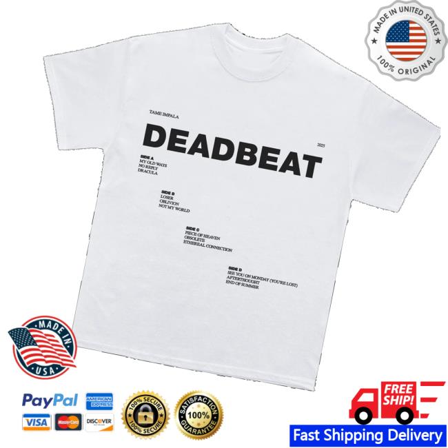 Tame Impala Merch Store Deadbeat Tracklist Tee Tame Impala Merch Store Deadbeat Tracklist Tee