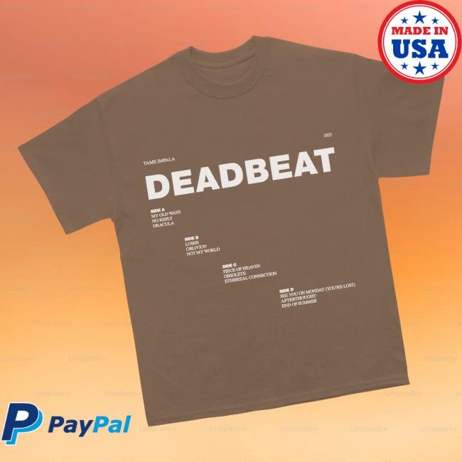 Tame Impala Merch Deadbeat Tracklist Tee Tame Impala Merch Deadbeat Tracklist Tee