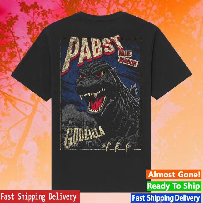 Pabst Blue Ribbon Merch Store Godzilla Clawed Ribbon Black Tee Pabst Blue Ribbon Merch Store Godzilla Clawed Ribbon Black Tee
