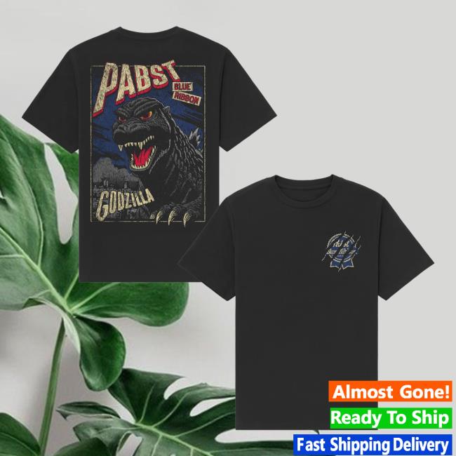 Pabst Blue Ribbon Merch Store Godzilla Clawed Ribbon Black Tee Pabst Blue Ribbon Merch Store Godzilla Clawed Ribbon Black Tee